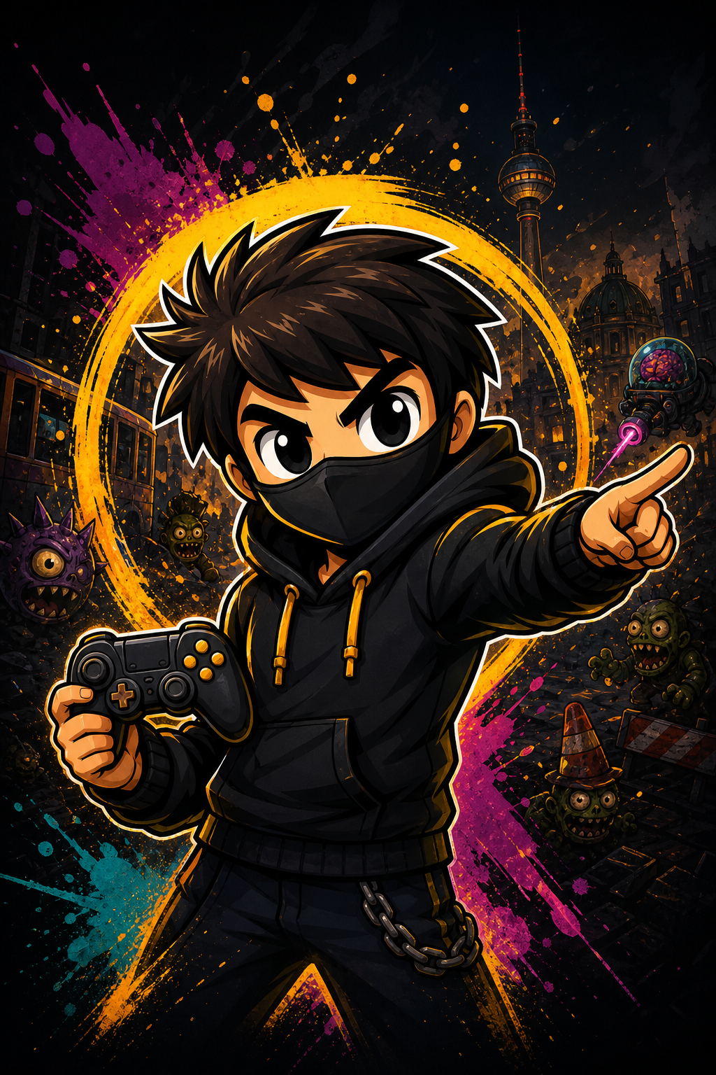 Wadi Games Maskottchen im Cartoon-Indie-Stil
